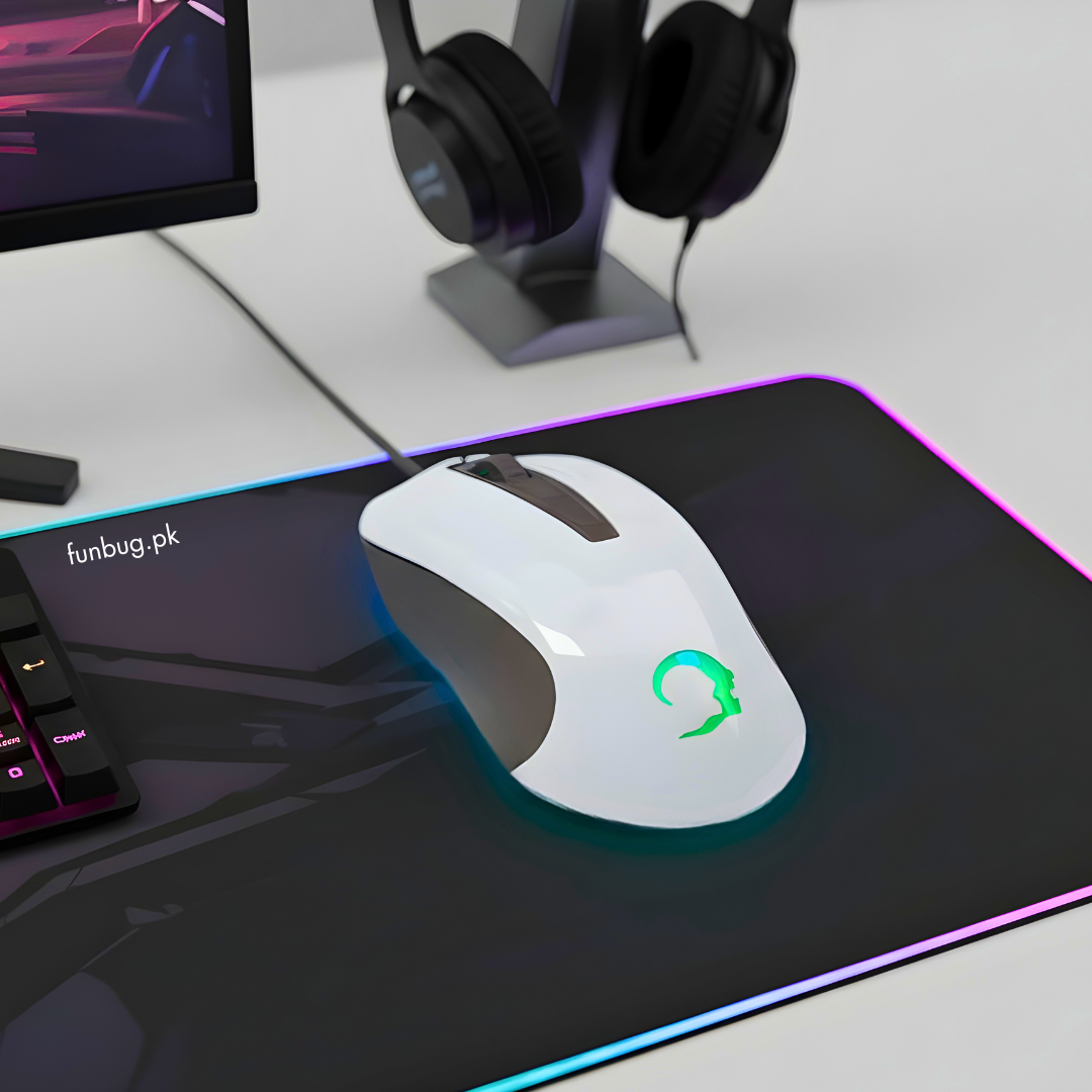 GK Optical Wired Gaming Mouse - White