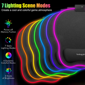 Rgb Gaming Mousepad - Memory Foam Wrist Rest