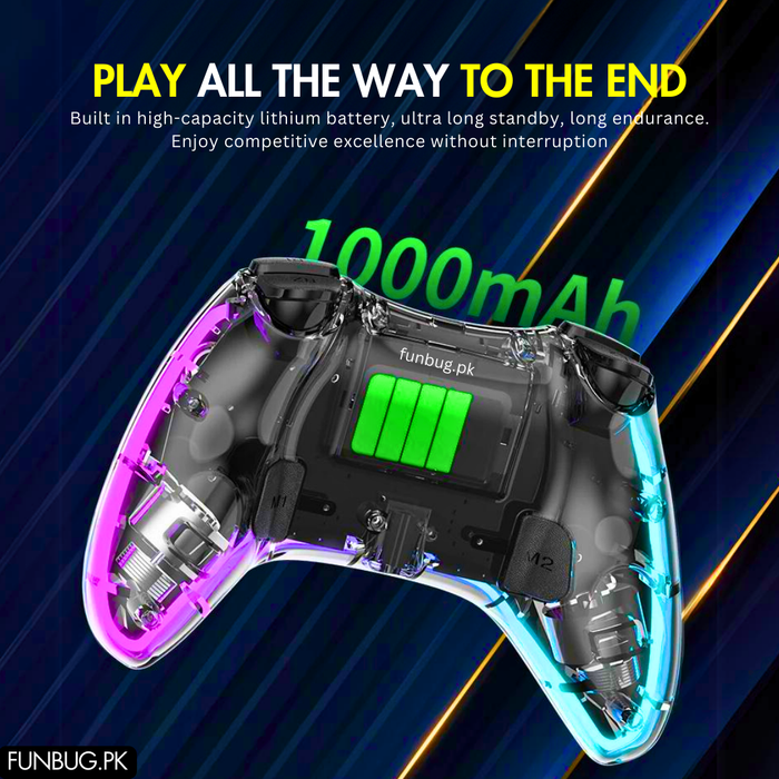 Transparent P05 Gaming Controller - Rgb Lighting – FunBug gaming controller in Pakistan