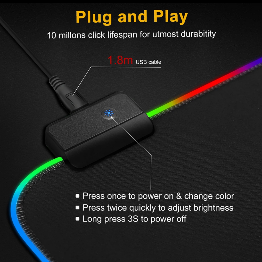 XXL RGB Gaming MousePad - (800×300×4mm)