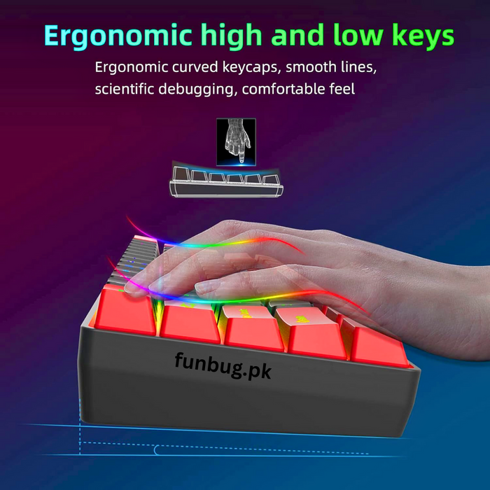 Jedel KL69 ergonomic high and low keycaps – FunBug keyboard in Pakistan