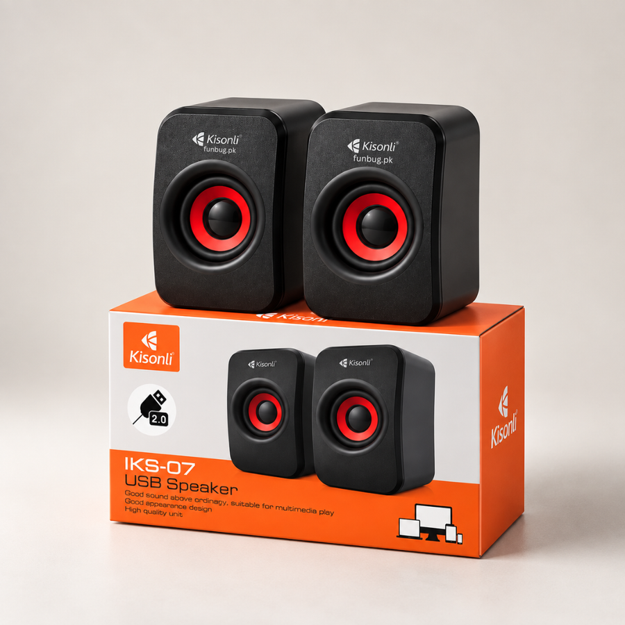 Kisonli KS-07 Mini USB Computer Speakers for PC & Laptop – 6W