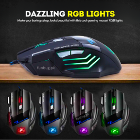 High-Quality 7 Buttons Rgb Wired Gaming Mouse - Black