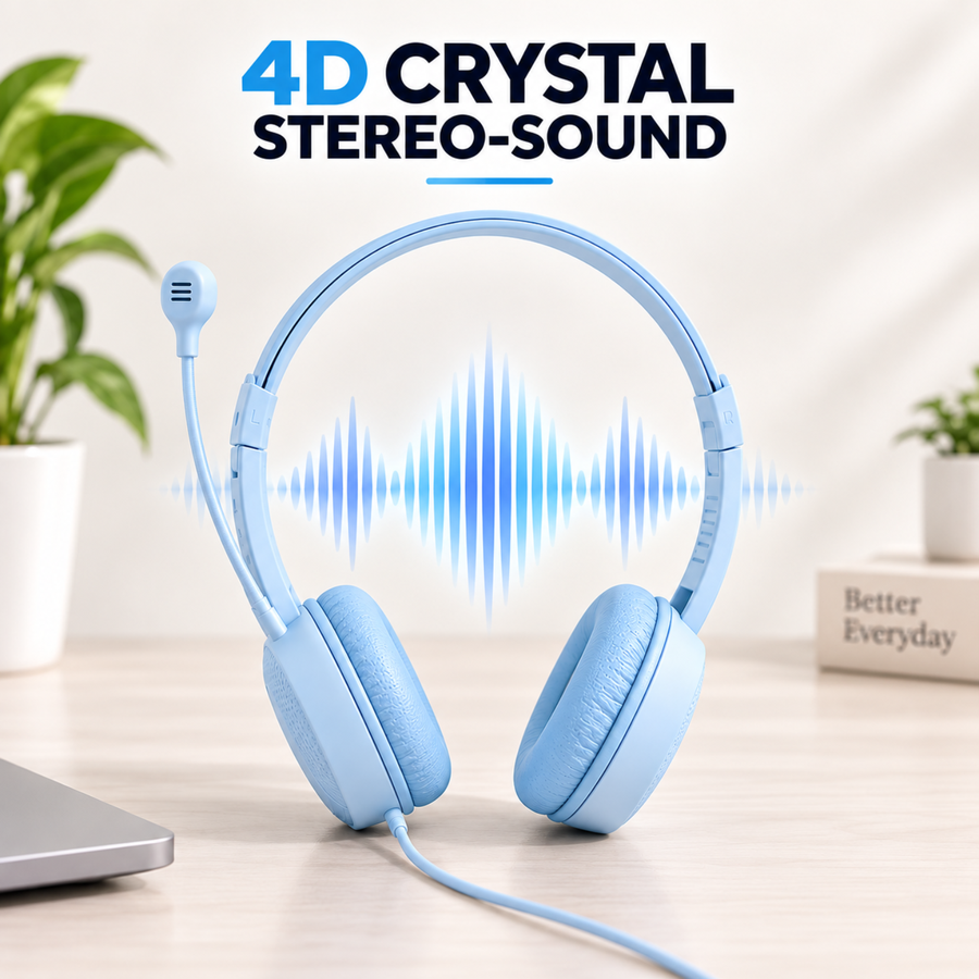 H110 Mini SkyBlue Headphones with Mic - 3.5mm Wired – FunBug gaming headphones in Pakistan