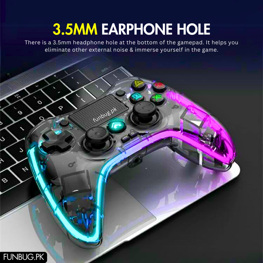 Transparent P05 Gaming Controller - Rgb Lighting – FunBug gaming controller in Pakistan
