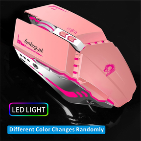 Pink Wired Gaming Mouse with 8 Buttons, Rgb