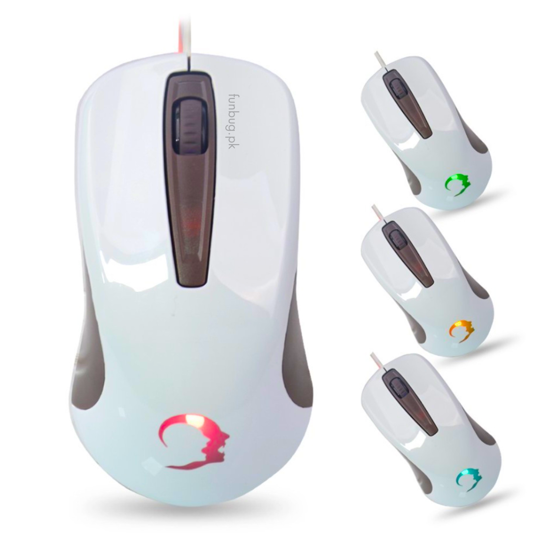 GK Optical Wired Gaming Mouse - White