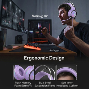 XOX T9 Lavender Rgb Gaming Headphones