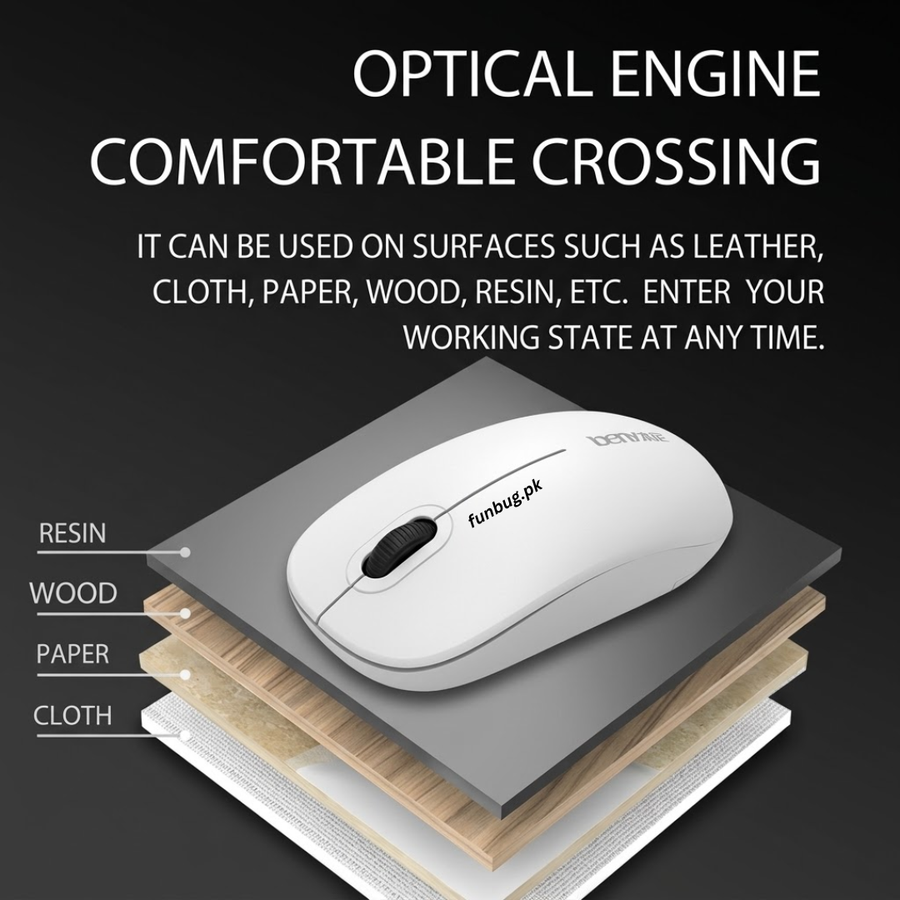 Beny BM900 optical mouse working on wood, paper, cloth and resin – FunBug in Pakistan