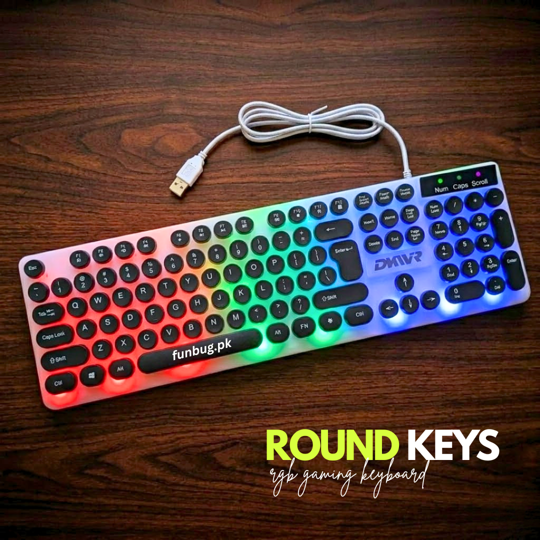 Original Retro Round Key RGB Gaming Keyboard