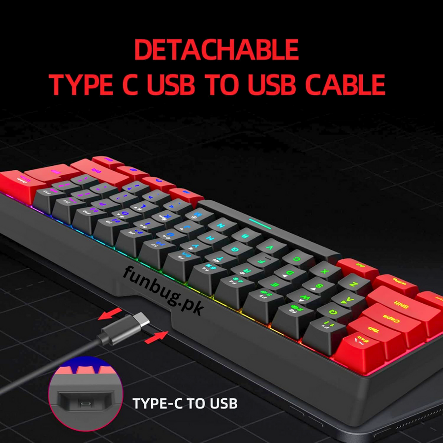 Jedel KL69 detachable Type-C to USB cable – FunBug keyboard in Pakistan