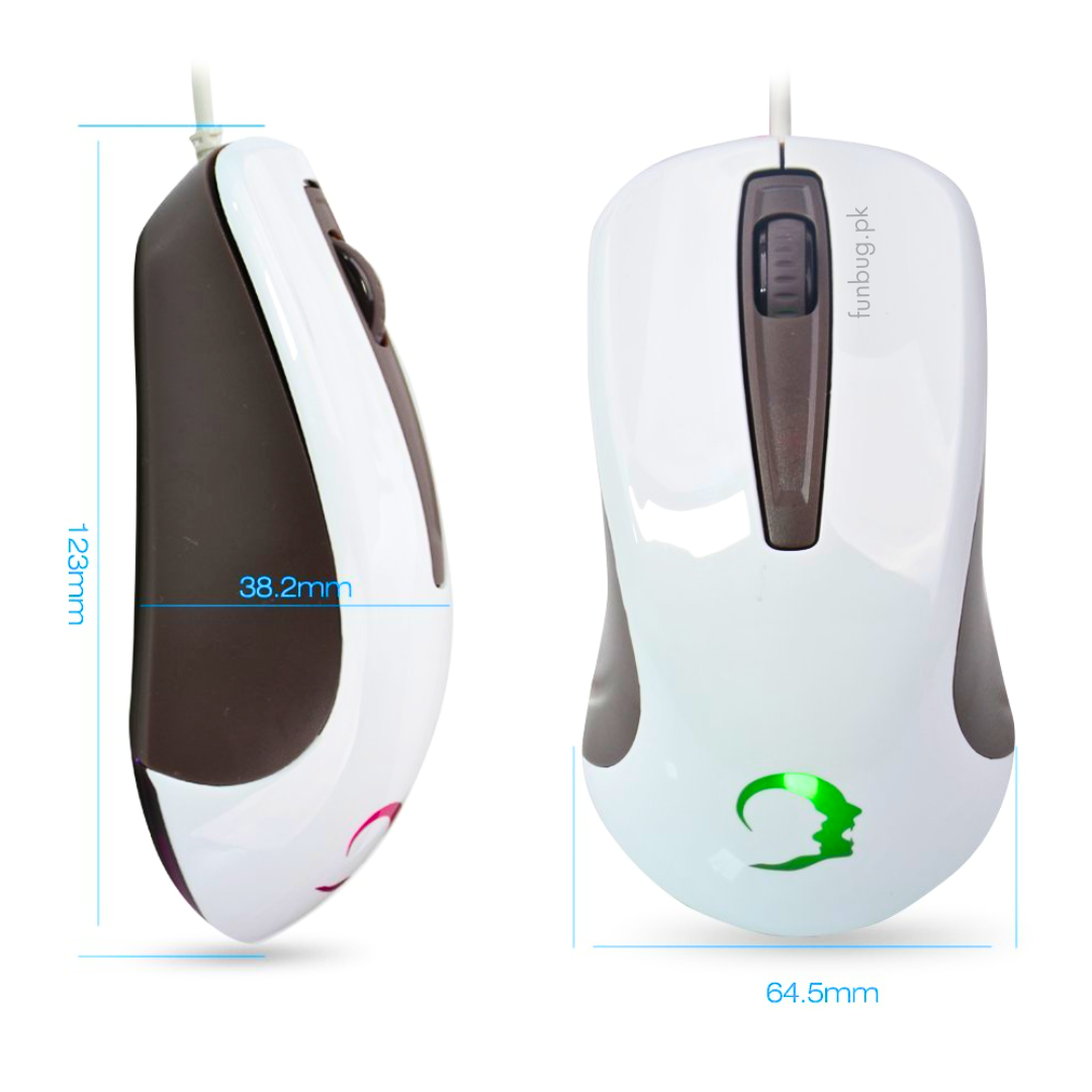 GK Optical Wired Gaming Mouse - White