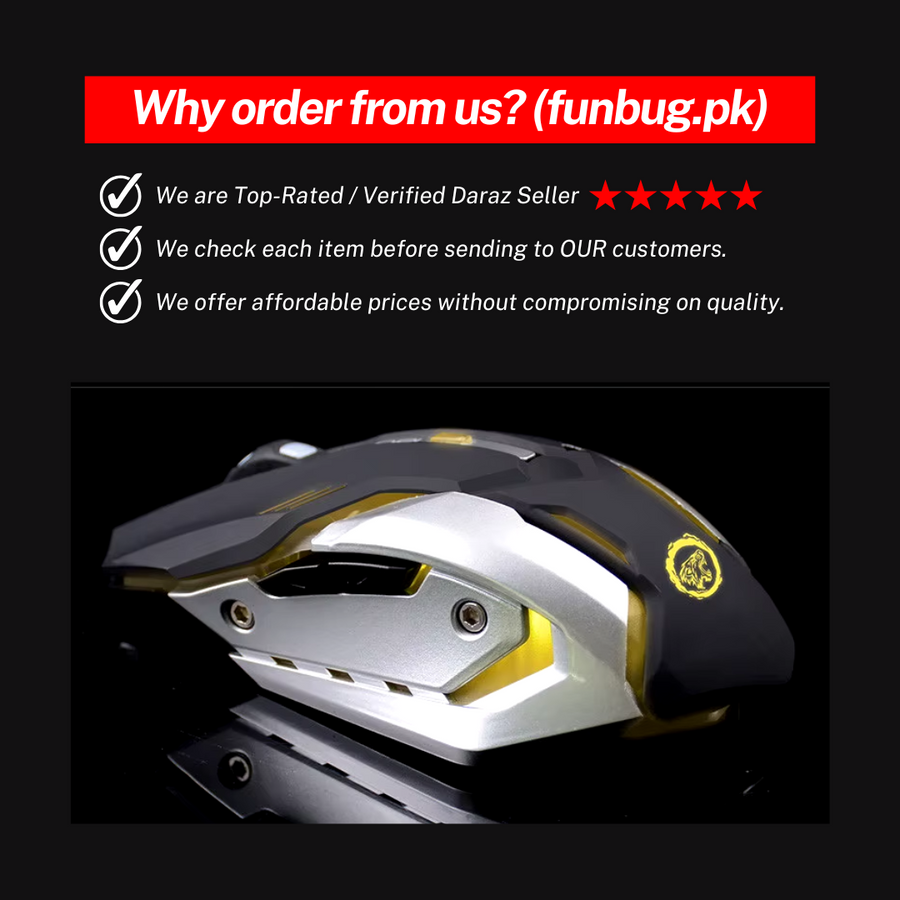 Original Foxin Rgb Gaming Mouse with 6 Buttons – FunBug gaming mouse in Pakistan