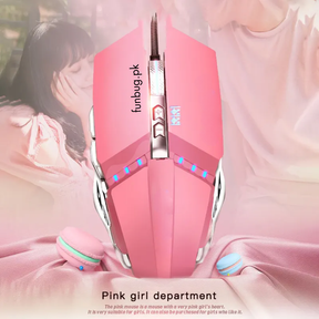 Pink Wired Gaming Mouse with 8 Buttons, Rgb