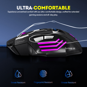 High-Quality 7 Buttons Rgb Wired Gaming Mouse - Black