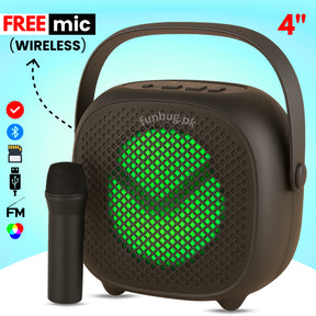 4" Bluetooth Speaker with FREE Wireless Microphone