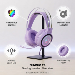 XOX T9 Lavender Rgb Gaming Headphones
