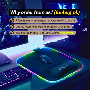 Rgb Gaming Mousepad - Memory Foam Wrist Rest