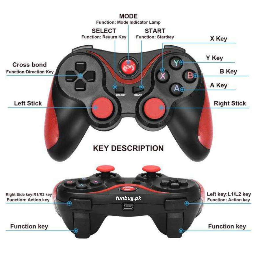 Bluetooth Wireless Gaming Controller - X3 – FunBug gaming controller in Pakistan
