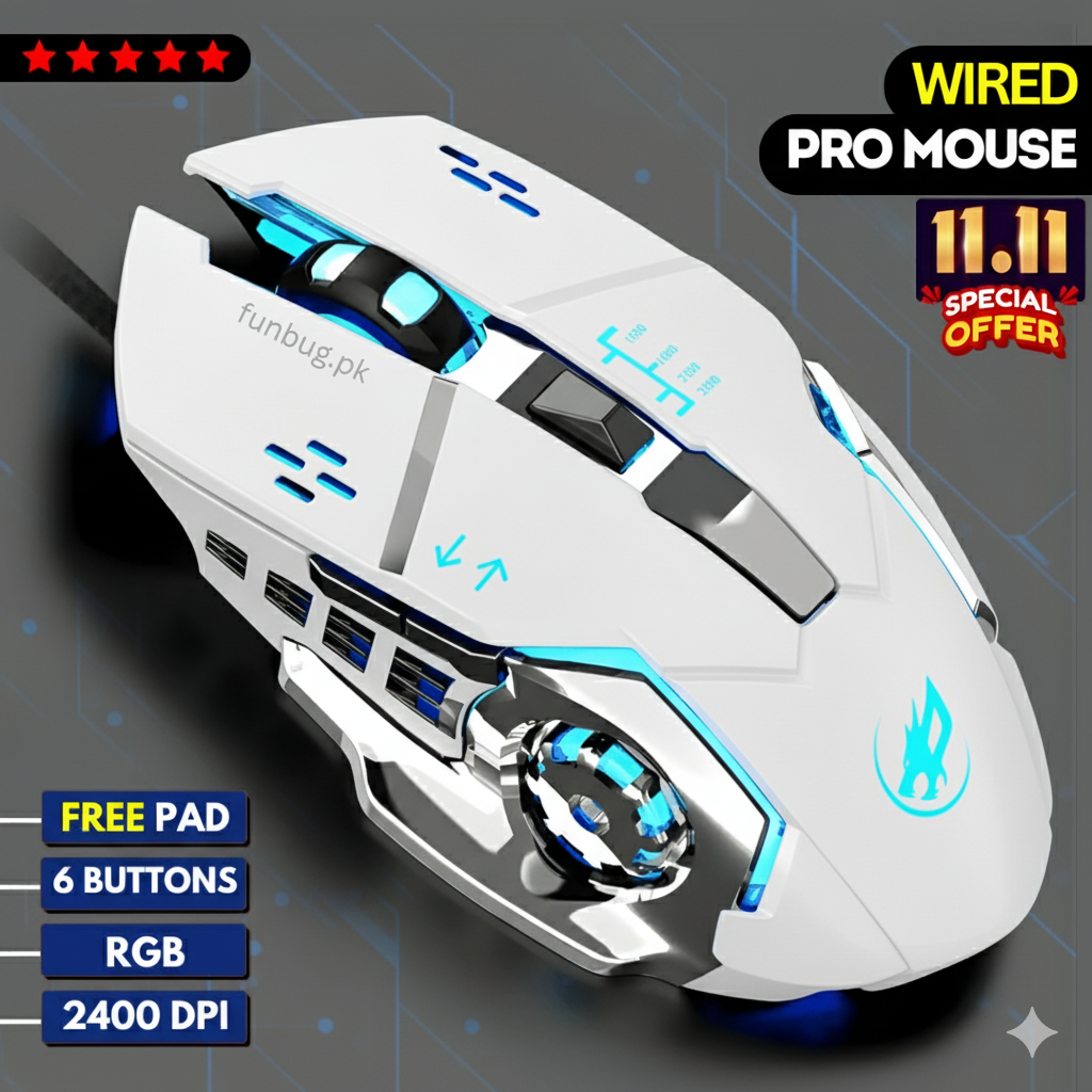Skylion Rgb Wired Gaming Mouse - Black & White