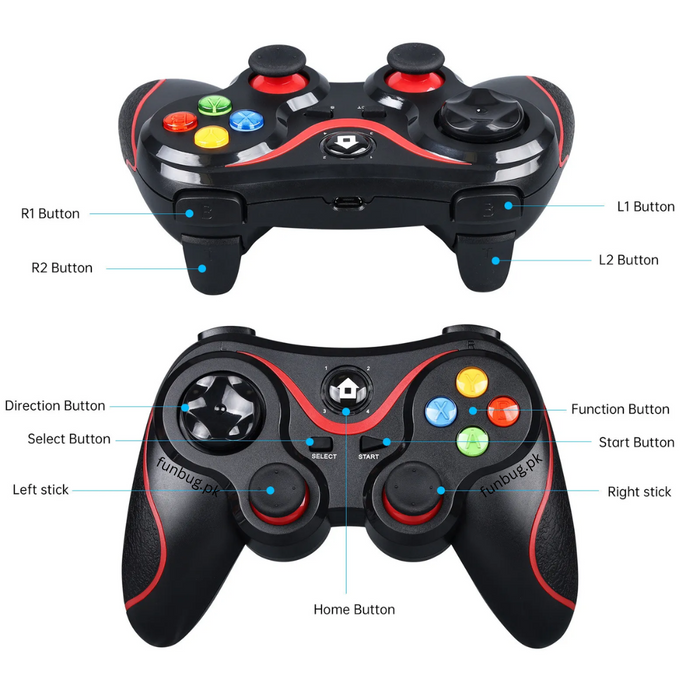 Bluetooth Wireless Gaming Controller - X3 – FunBug gaming controller in Pakistan