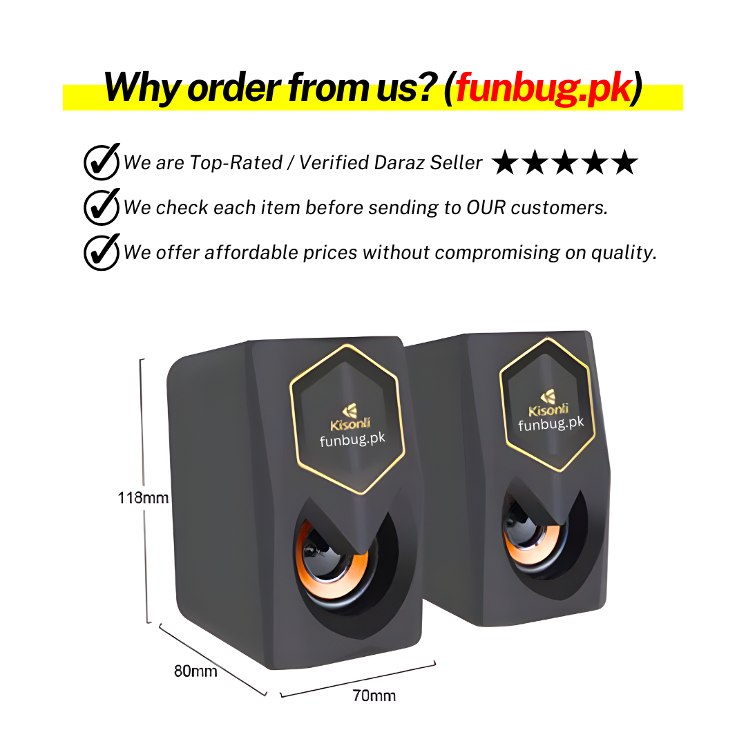 Kisonli L1020 Dual Wired Speakers for PC, TV, Laptop