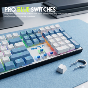 LM2104 Blue Switch Mechanical Gaming Keyboard – 104 Keys