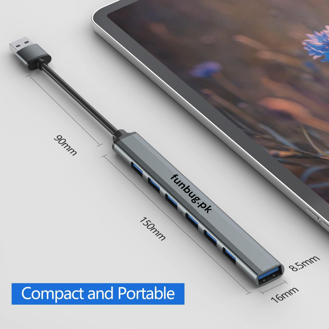7-Port Aluminum USB 3.0 Hub for PCs & Laptops