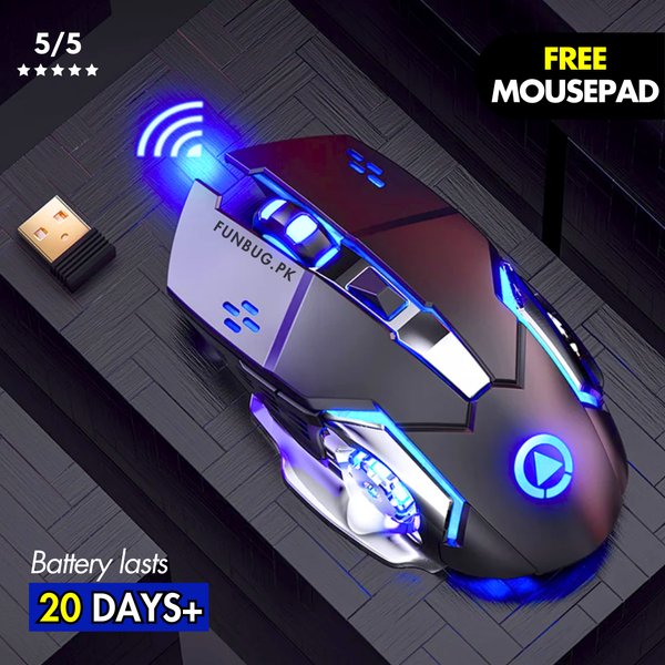 Rechargeable Wireless Mouse - 600mAh, 6 Buttons, 3200DPI