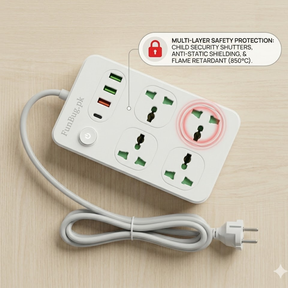 2500W Power Socket Extension with USB & Type-C Ports