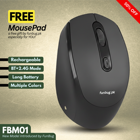 FBM01 Rechargeable Wireless Mouse – Bluetooth & 2.4G