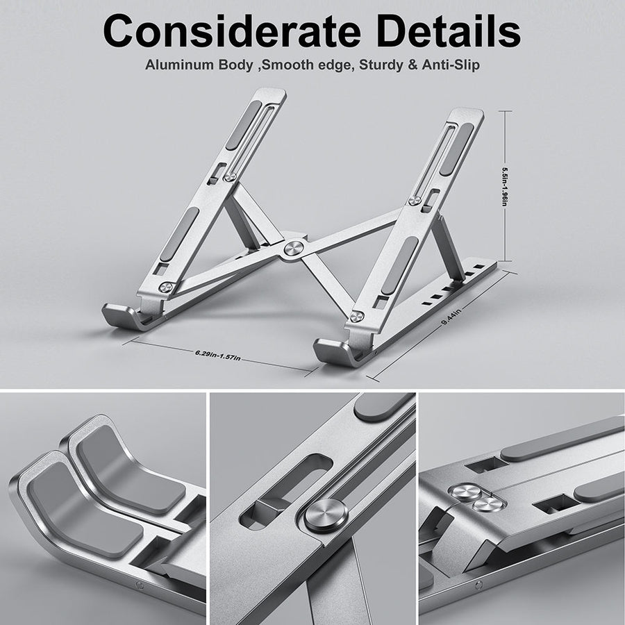 Aluminium Multi-Purpose Laptop Stand - Black & Silver – FunBug laptop stand in Pakistan