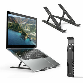 Aluminium Multi-Purpose Laptop Stand - Black & Silver