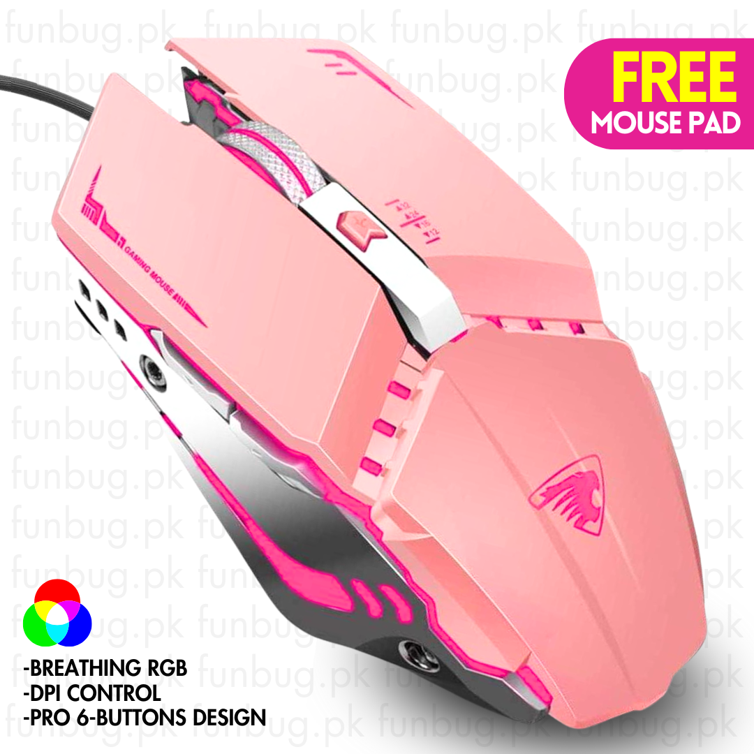 Pink Gaming Mouse