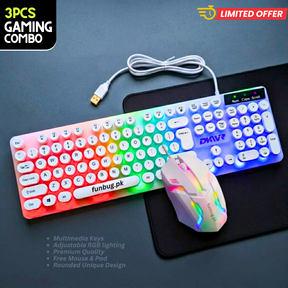 DKWR Retro Gaming Keyboard & Mouse Combo