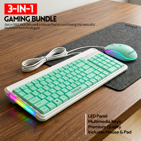 J209 Gaming Keyboard & Mouse - Mint Green