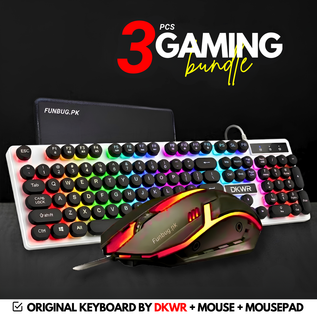 DKWR Retro Gaming Keyboard & Mouse Combo