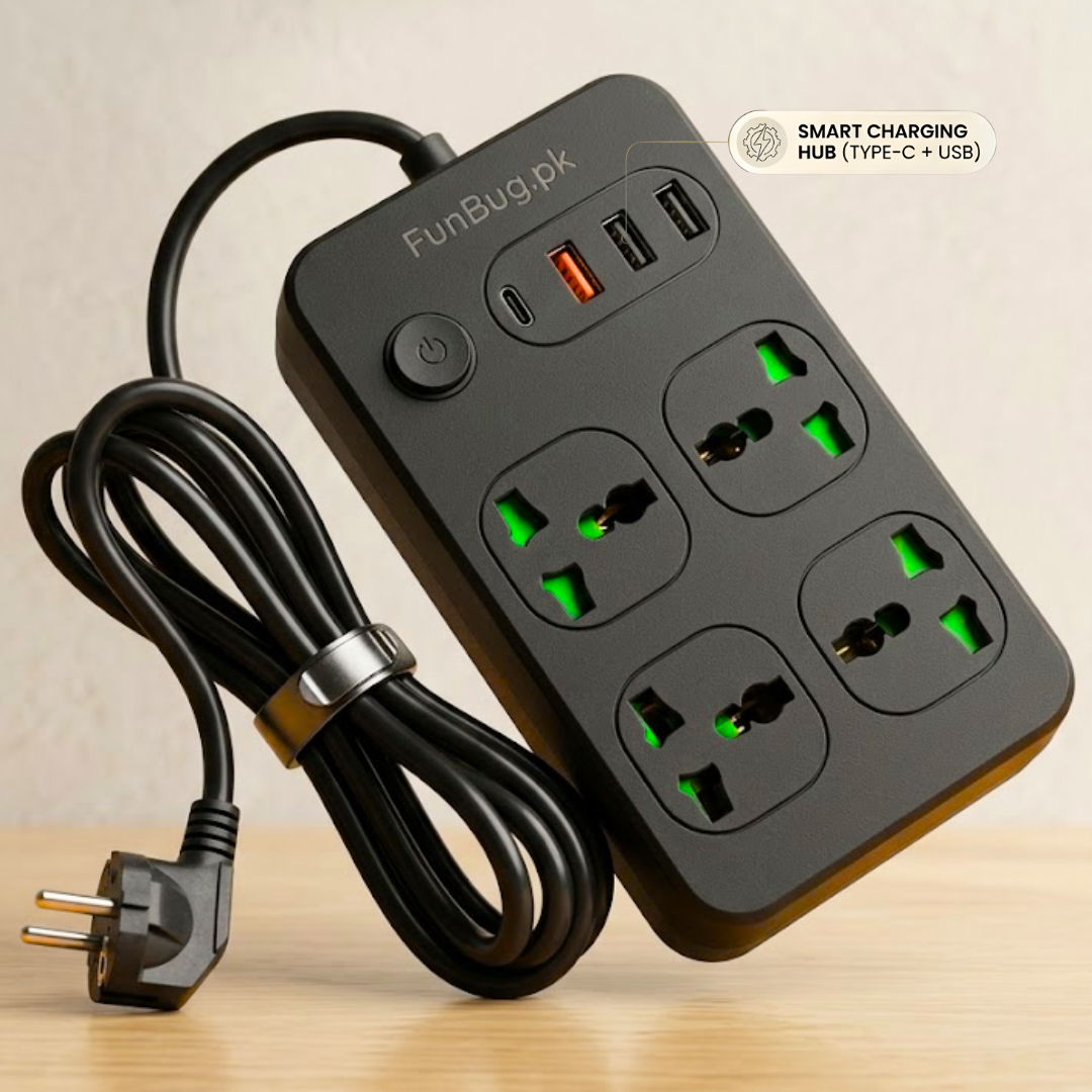 2500W Power Socket Extension with USB & Type-C Ports