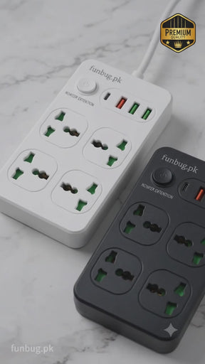 2500W Power Socket Extension with USB & Type-C Ports