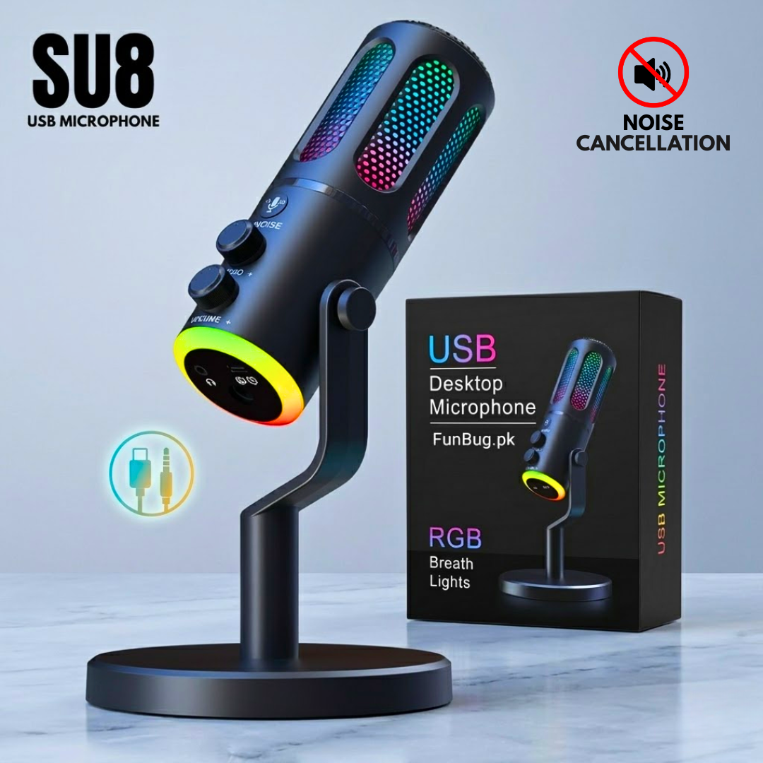 SU8 Professional USB Desktop Rgb Microphone